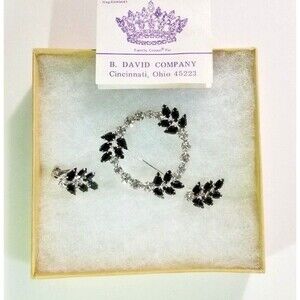 Vintage Brooch & Earring Set B David Classic Elegance Original Papers